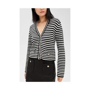 Anine Bing 'Gwen' Black Merino Wool Cardigan Size M - NWT